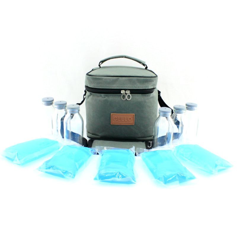 B9213 Tas Asi Free 5 blue ice gel + 6 botol asi Cooler Bag M1no RB3