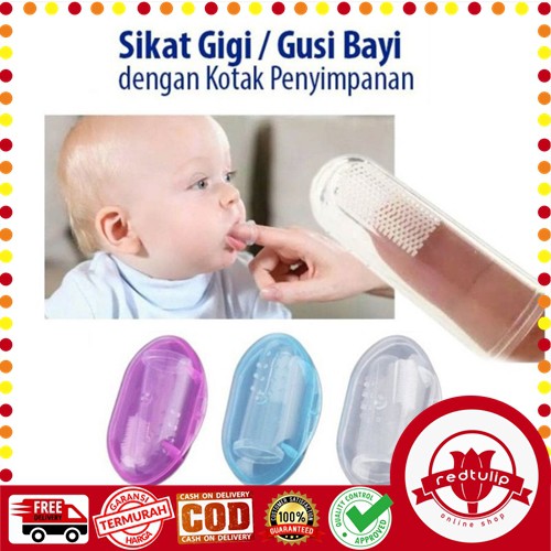 Sikat Gigi Bayi Sikat Gigi Jari Gusi dan Lidah Silicon Free Kotak