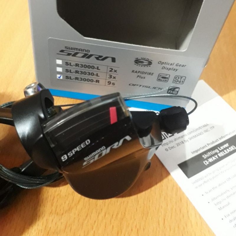 Shifter 9 Speed Kanan Shimano Sora SL-R3000  Sepeda Lipat Flat Bar Original in Box