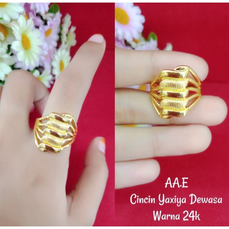 cincin motif 11 lapis emas 24k