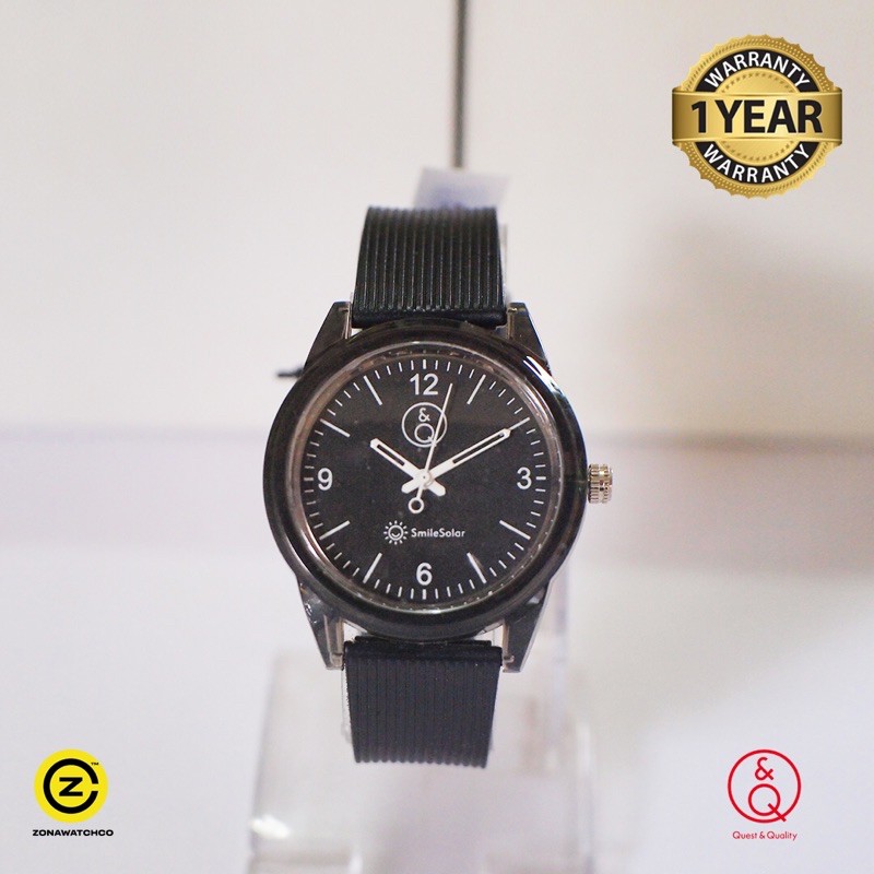 Q&Q Smile Solar All Black Sport Watch
