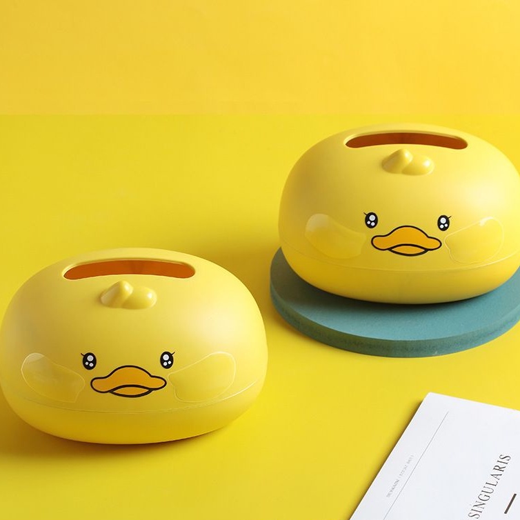 (BOW) Tempat Tissue Karakter Kartun Bebek Wadah Penyimpanan Tisu Unik 6LK20