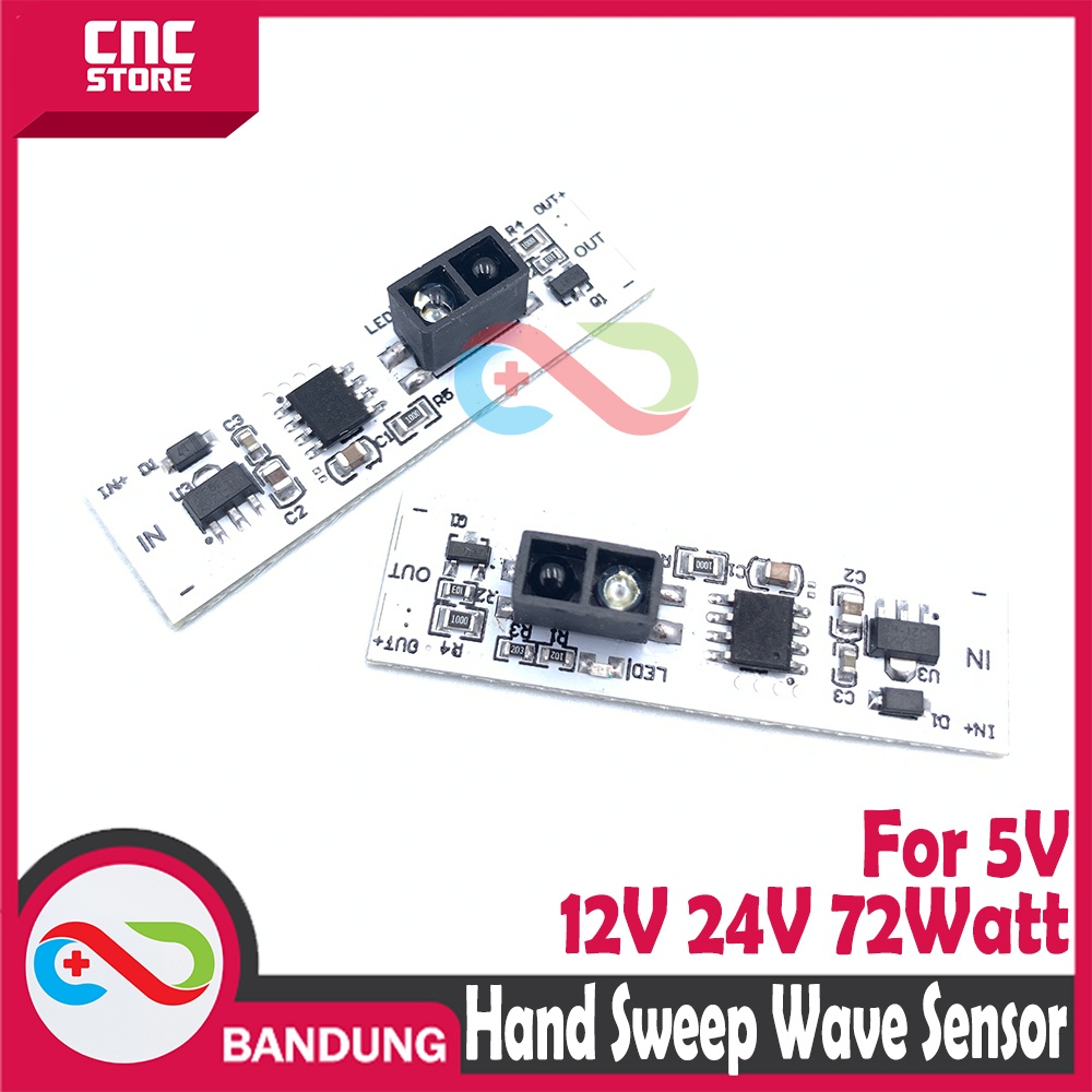 HAND SWEEP WAVE SENSOR SWITCH MODULE 5V 12V 24V 72W