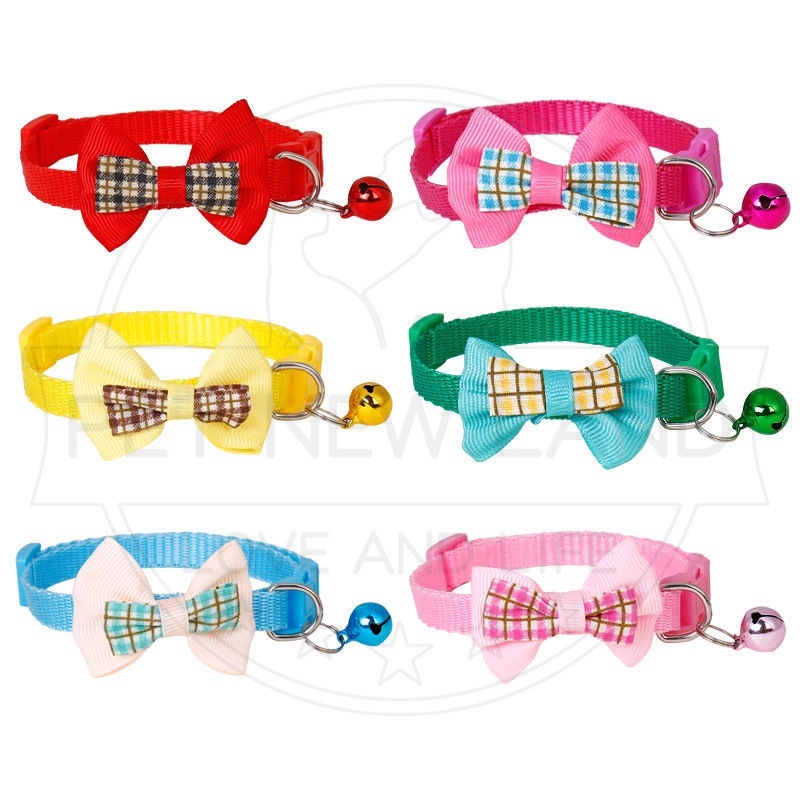 Kalung Kucing ikatan kupu kupu Adjustable Lonceng Cat Collar Aksesoris Hewan Peliharaan