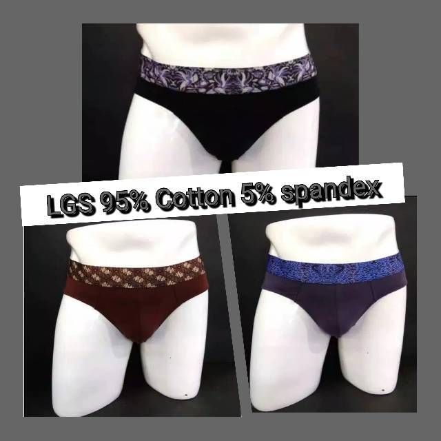 Celana Dalam LGS 838 ISI 3PCS|BRIEF LGS KARET MOTIF BATIK