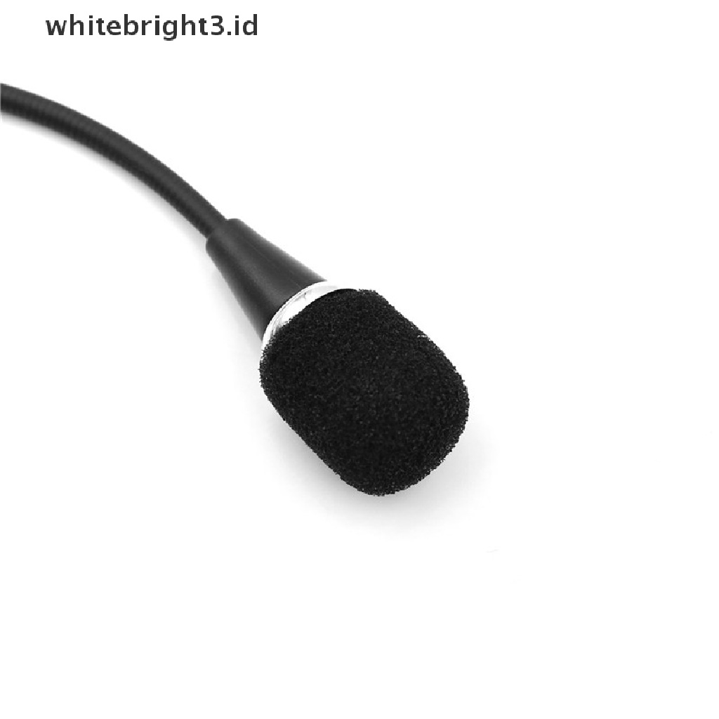 (whitebright3.id) Mikrofon Speaker Flexible Mini Dengan Jack 3.5mm Untuk PC / Laptop / Notebook