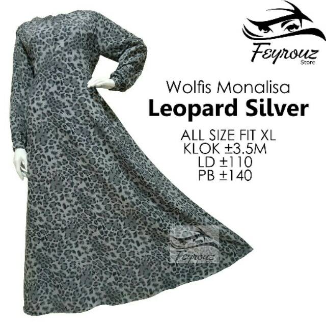 Gamis murah  Leopard Silver abu