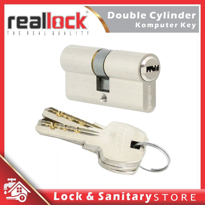 Double Cylinder REALLOCK CYL RLK DC KK 60 MM SN Double Cylinder Komputer Key Cylinder Kunci Pintu