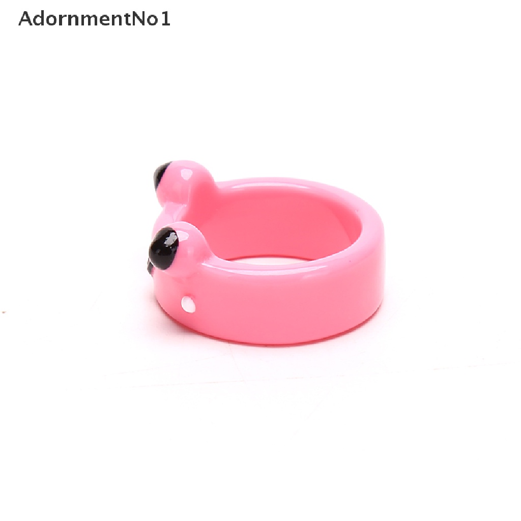 (AdornmentNo1) Cincin Bentuk Katak Bahan Polymer Clay Resin Untuk Wanita