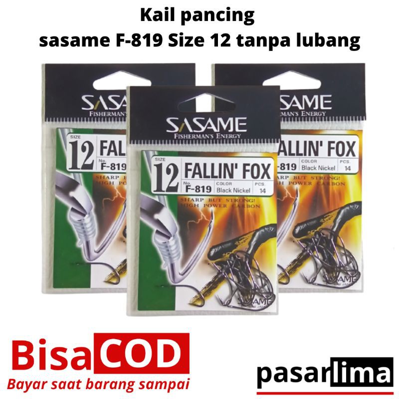 Kail pancing sasame Size 12 tanpa lubang
