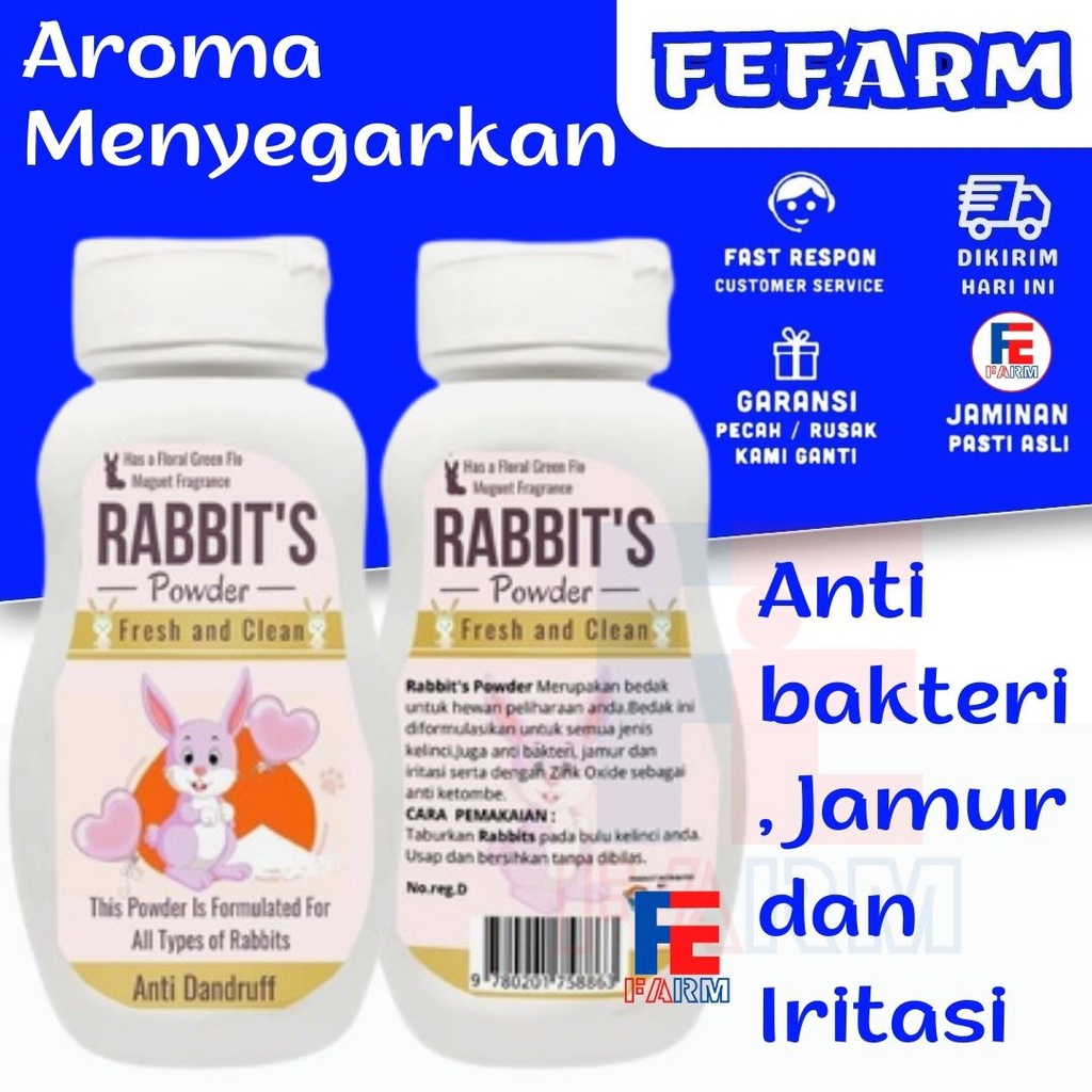 Bedak Kelinci Rabbit Powder Wangi Harum Raid All Powder FEFARM