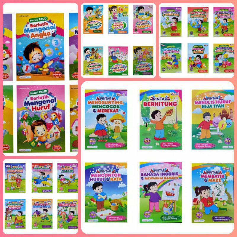 Satu Paket Buku Isi 6 Buku Paud /TK A semester /TK B Semester 1 Dan 2 Lingkar media