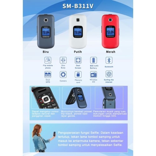 COD Hp Jadul Samsung GM-B311V DUAL SIM Handphone Lipat SAMSUNG GM B311V NEW HP MURAH BAHASA INDONESIA-4