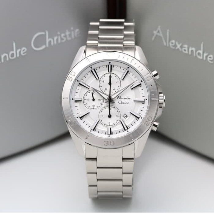 Jam Tangan Pria Alexandre Christie Ac 6525 Silver White