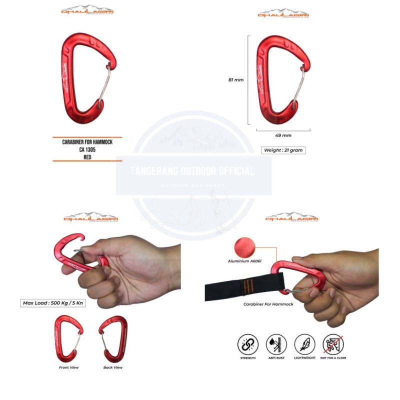 Carabiner Climbing - Carabiner Hammock - Dhaulagiri Carabiner CA 1305