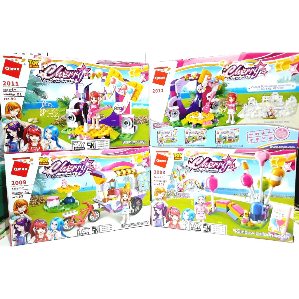 Mainan Edukasi Anak Lego QMAN CHERRY Mainan Anak Laki Perempuan Kado Anak