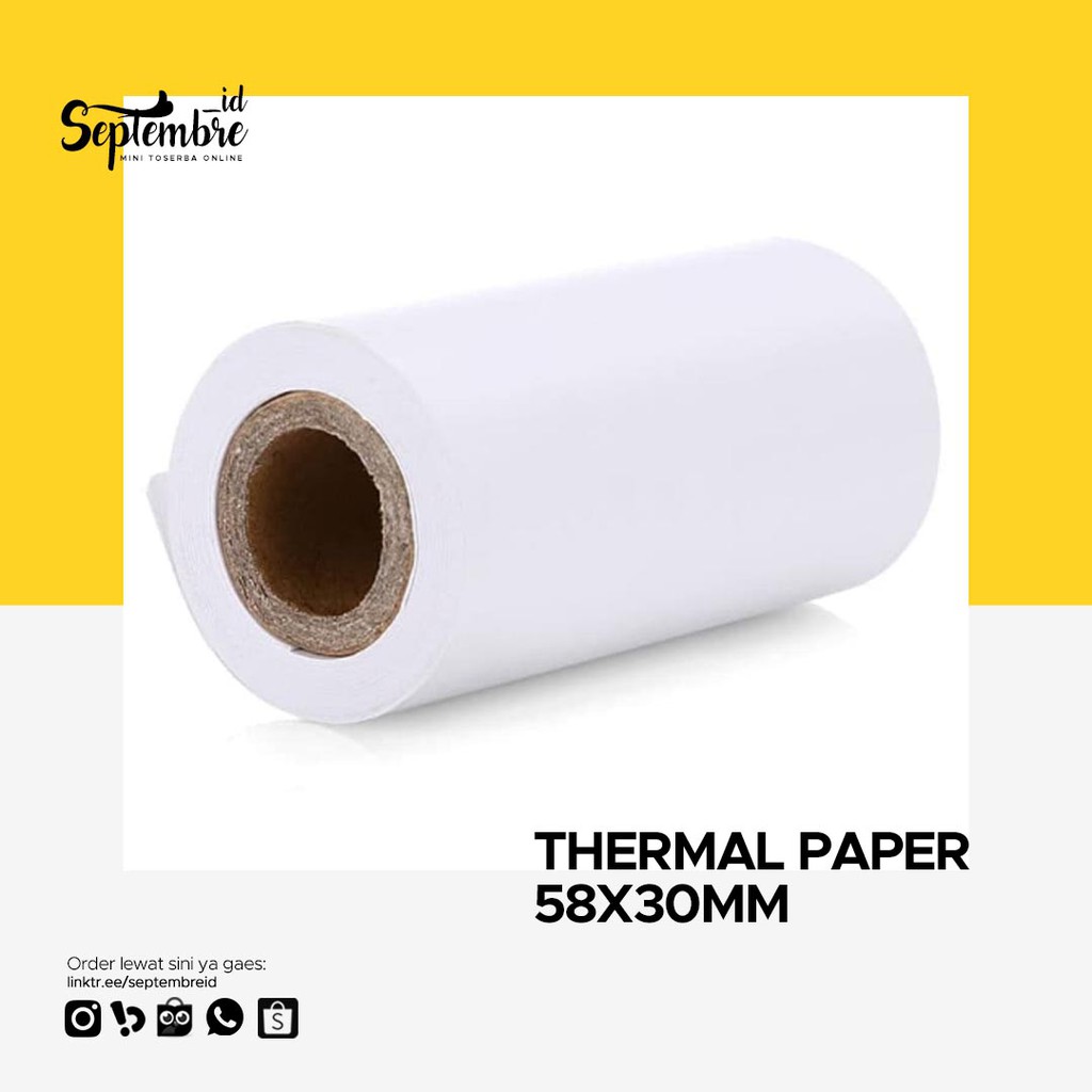 

Kertas Thermal Kertas Struk Thermal Kertas Printer Bluetooth 58x30 mm