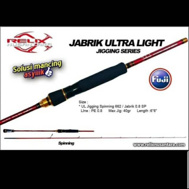 Rod RELIX NUSANTARA &quot;JABRIK ULTRA LIGHT&quot; JIGGING SERIES 198cm / PE.0.8