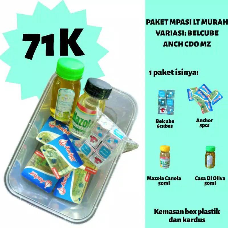 

Paket MPASI Hemat Murah EVOO BELCUBE UB CANOLA OIL