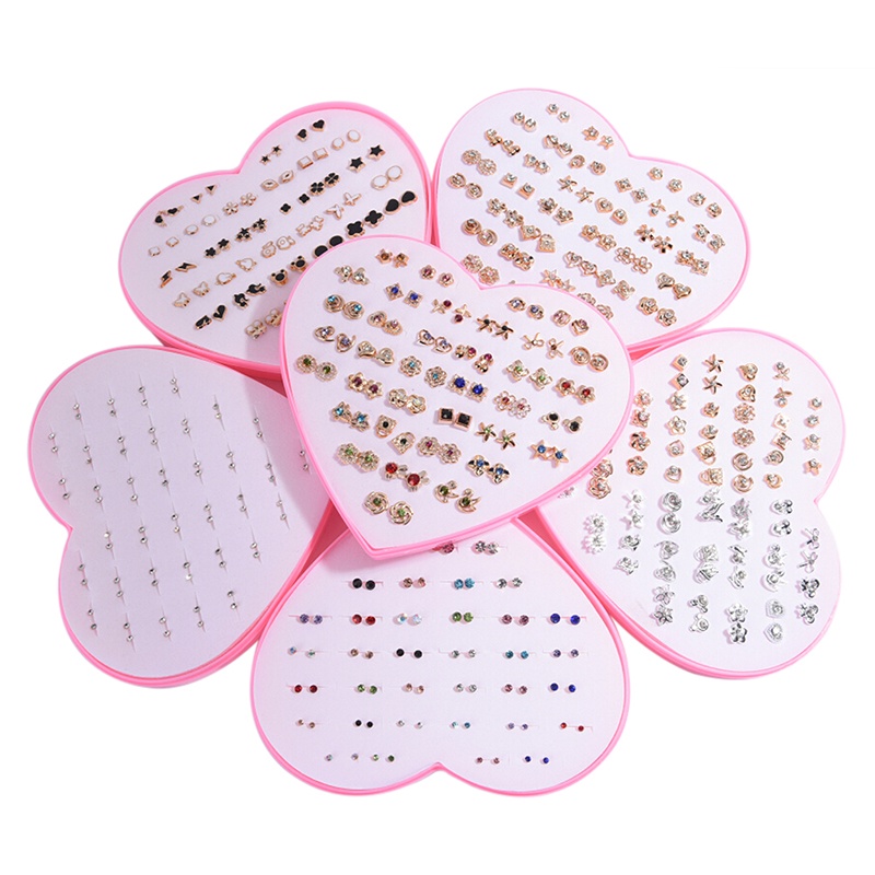 Full 36pcs / Set Anting Tusuk Bentuk Bunga / Buah Bahan Clay Untuk Anak Perempuan