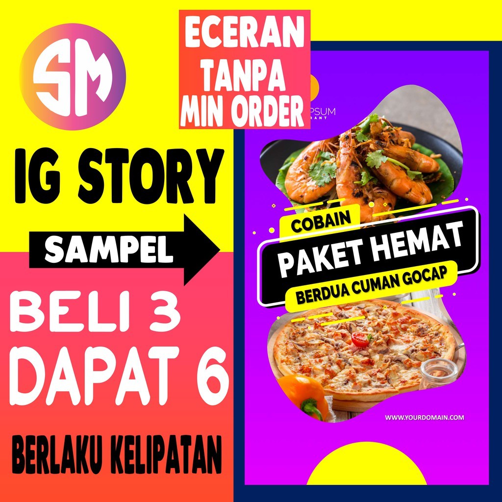 Template Powerpoint PPTX Instagram Story Murah (Makanan, Fashion dll)