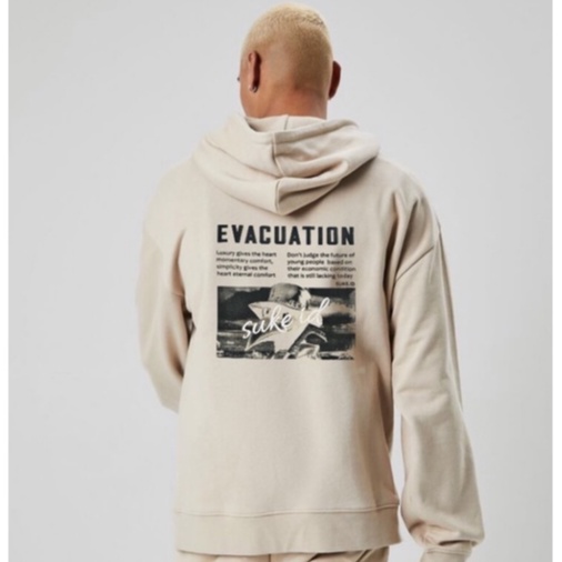 Hoodie Pria Evacuation Cream Full LabeL Murah | Jaket murah | Hody pria | Pullover hoodie pria original