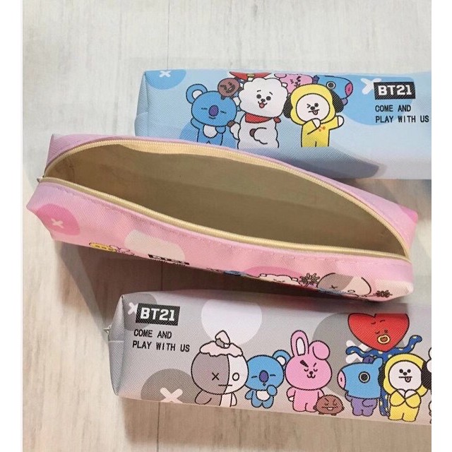 Tempat Pensil Boyband Korea BT21 / Kotak Pensil Karakter / Wadah Alat Tulis Karakter BT21 Lucu