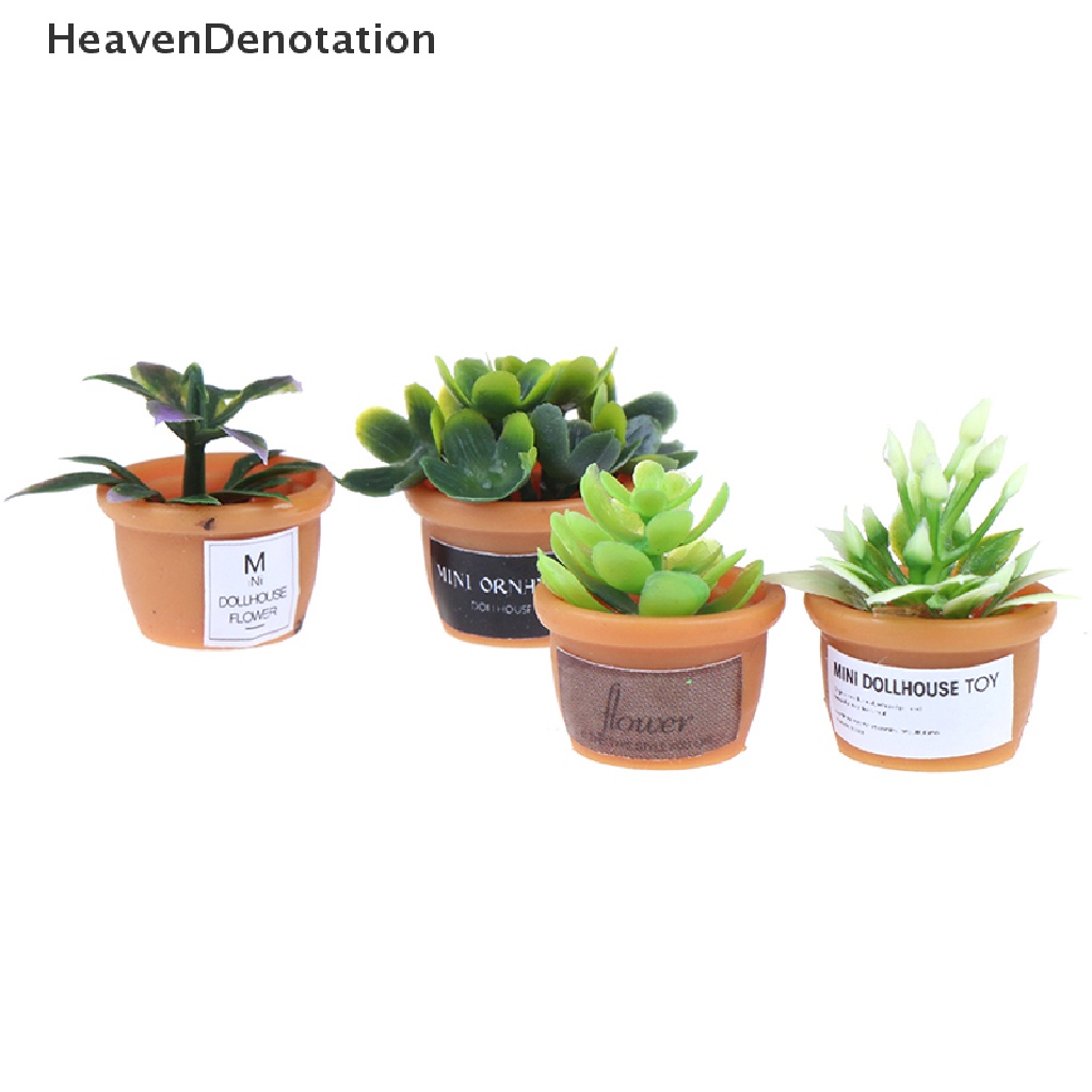 [HeavenDenotation] 4pcs Dollhouse Miniature 1:12 Pot DIY Kitchen Decora Potted plant