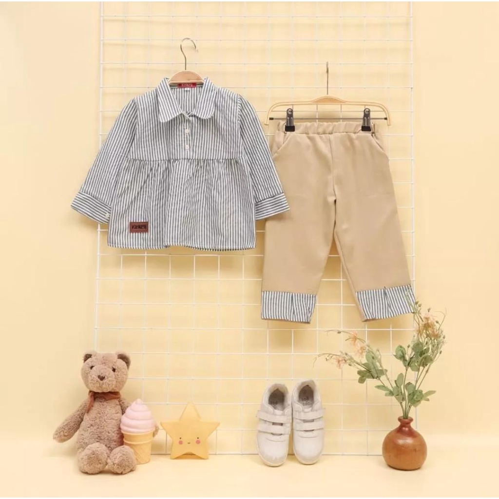 SETELAN ANAK PEREMPUAN/SETELAN ANAK TERBARU MOTIF SALUR 1-5 TAHUN