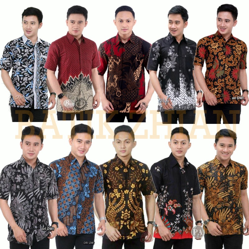 hem batik lengan pendek premium slimfit termurah modern / baju batik pria lengan Pendek asli