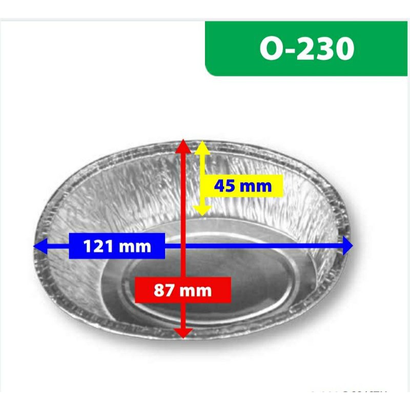 Wadah aluminium foil oval OV-230 / loyang aluminium foil oval sedang / loyang oval zuppa soup 225ml