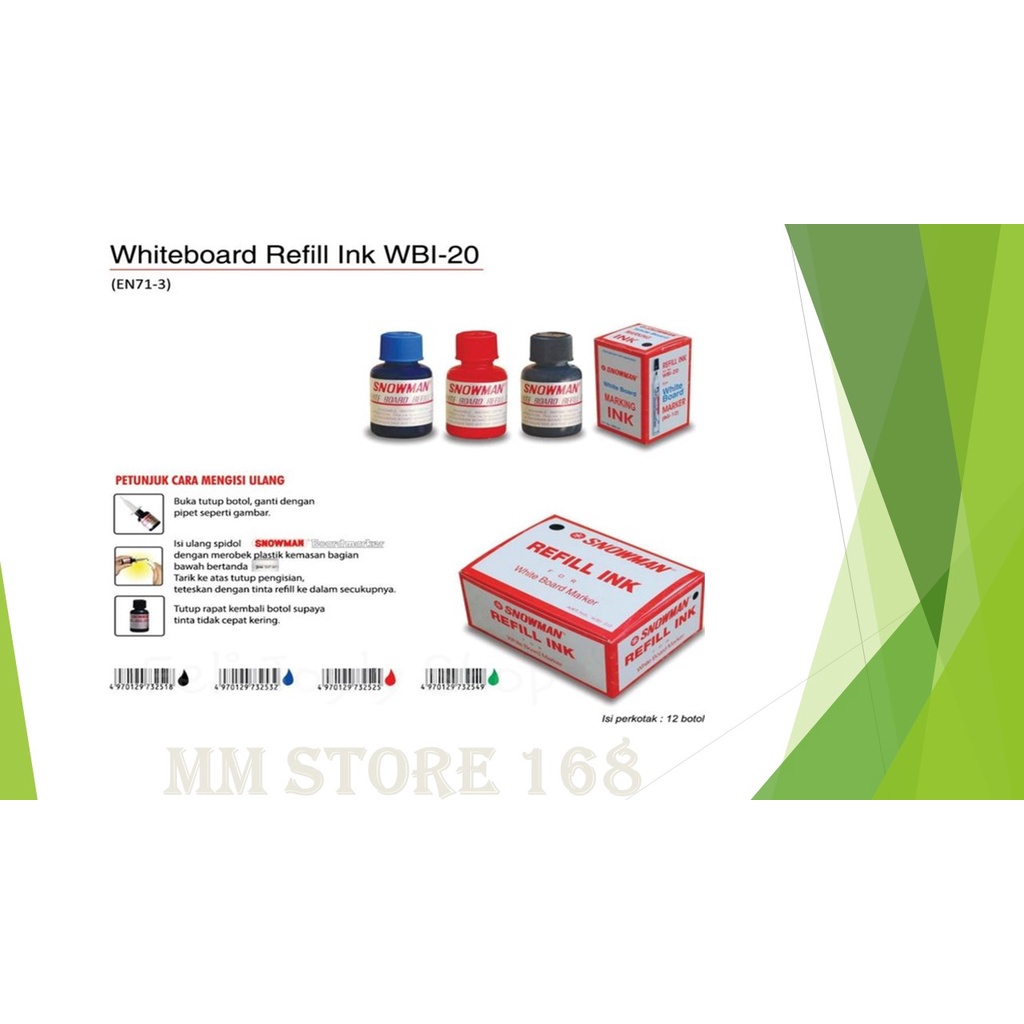 

Tinta Spidol Non Permanen / BoardMarker Merk Snowman BG-12