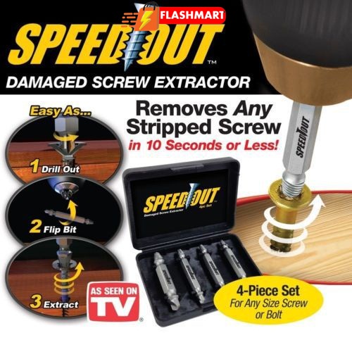 Flashmart Screw Extractor Broken Striped Screw Remover