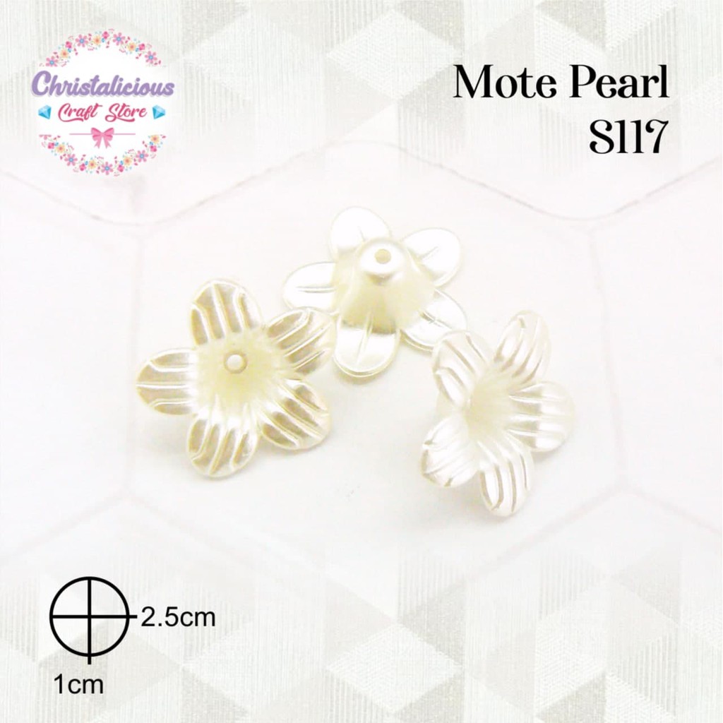 Aplikasi Akrilik Kelopak Bunga white pearl, kelopak akrilik, kelopak bunga akrilik, mutiara cerme