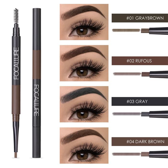 Focallure 3 in 1 Auto EyeBrows Pen 24 Jam Warna Tahan Lama [BPOM] FA-64 FA64 FA 64