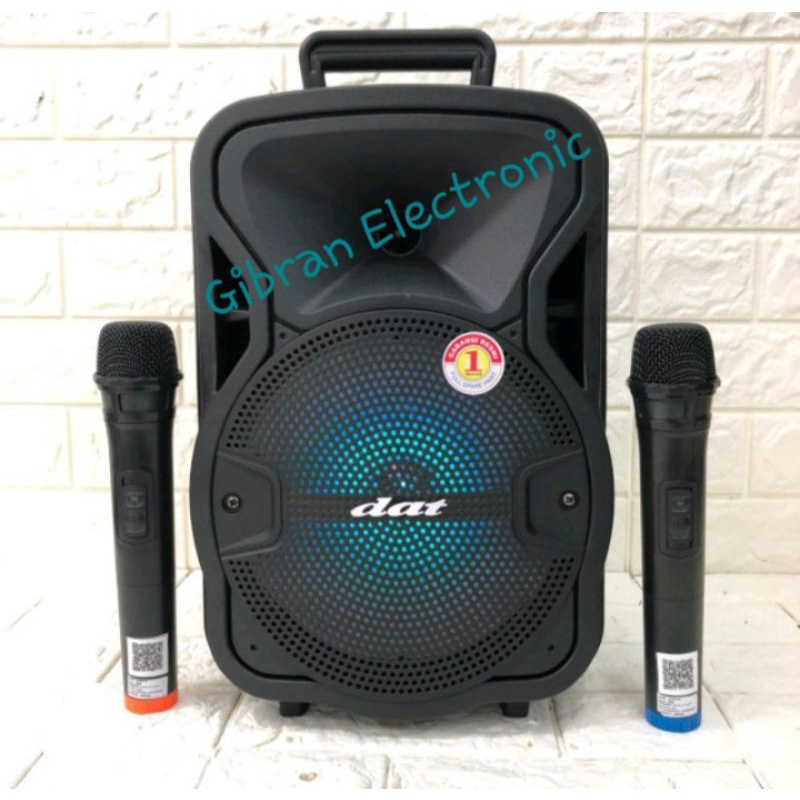 PROMO DAT Speaker portable bluetooth 8" Dat 820QD 2 mic wireless