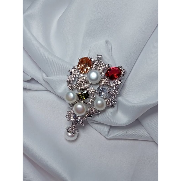 Bross Besar Mutiara Air Tawar Asli /Bros Kebaya besar