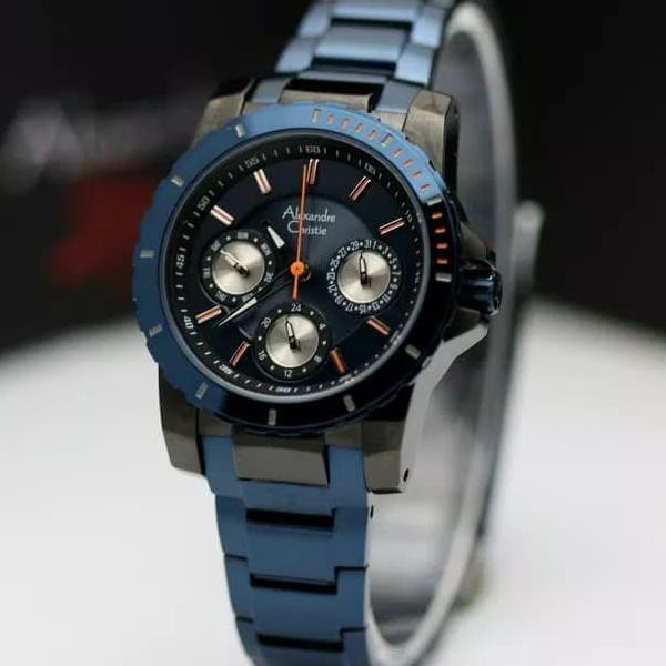 Jam Tangan Wanita Alexandre Christie 6141 Blue Black unisex