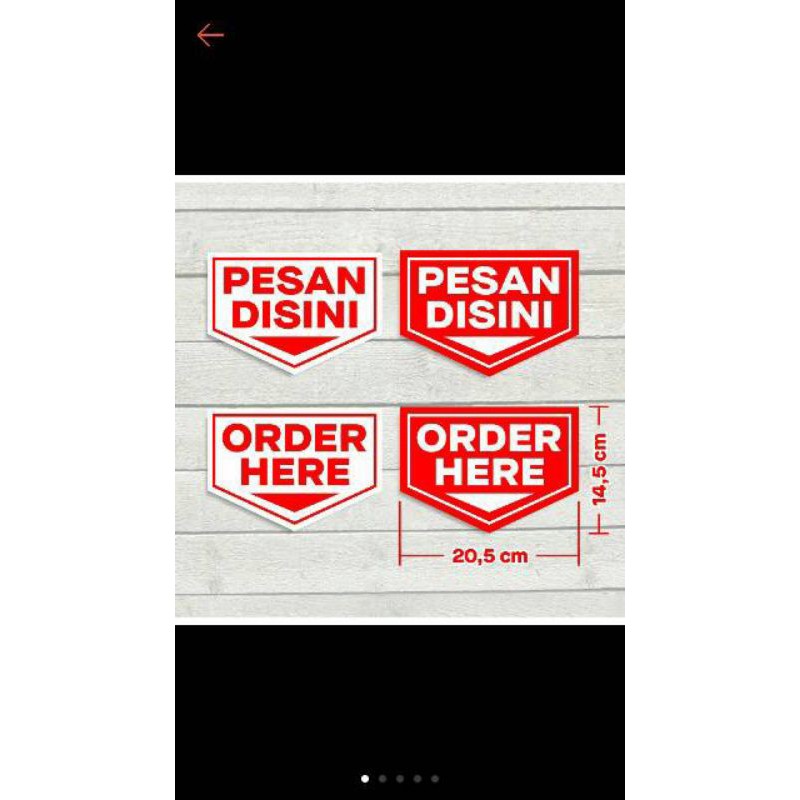 STICKE ORDER HERE PESAN DISINI PICK UP