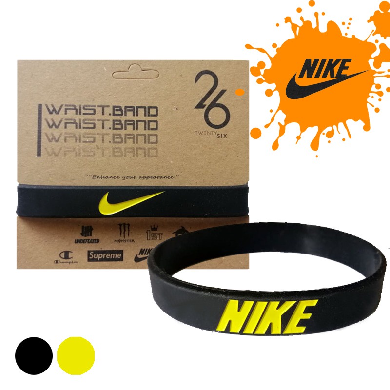 GELANG TANGAN PRIA - GELANG KARET NIKE SPORT ORIGINAL FASHION NIKE BLACKYELLOW