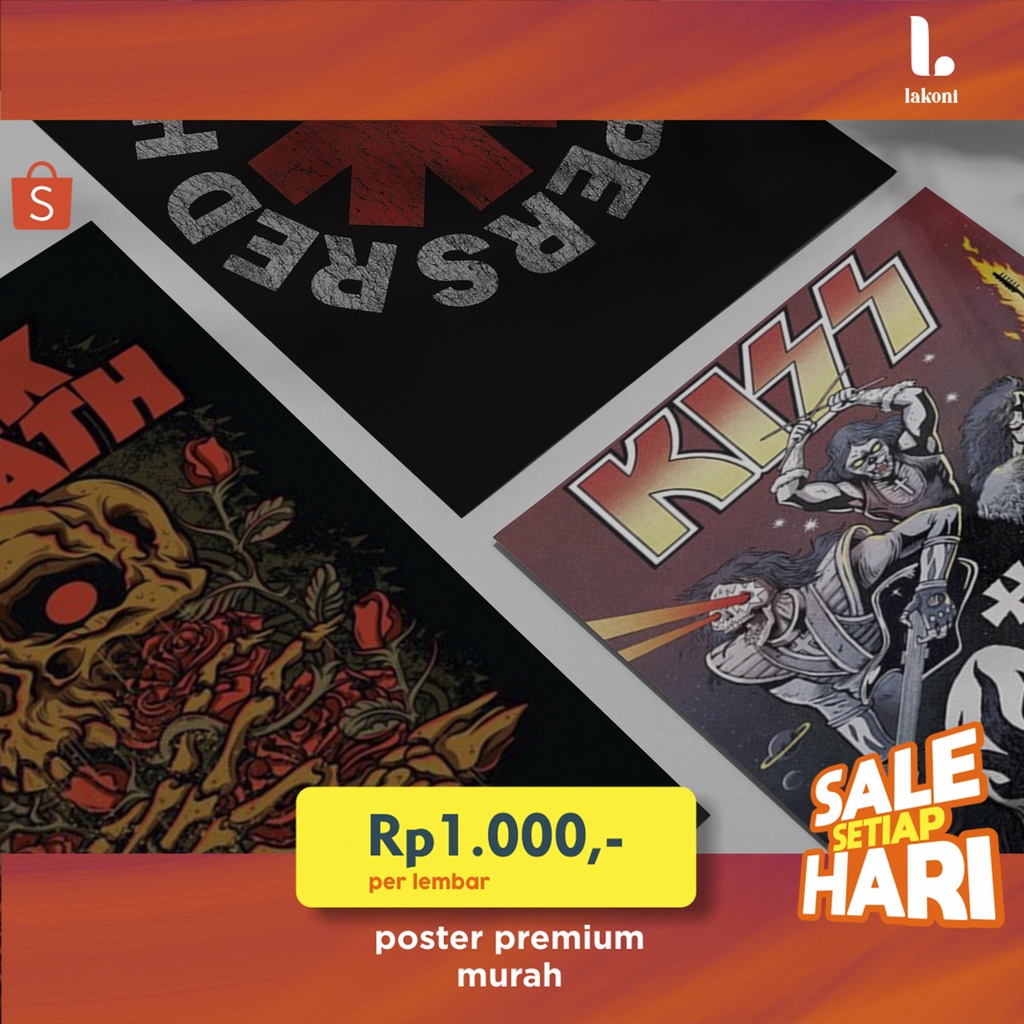 [ISI 12PCS] Poster Band Metal Rock Wall Sticker Dinding Oasis The Beatles Stiker Aesthetic Wallpeper