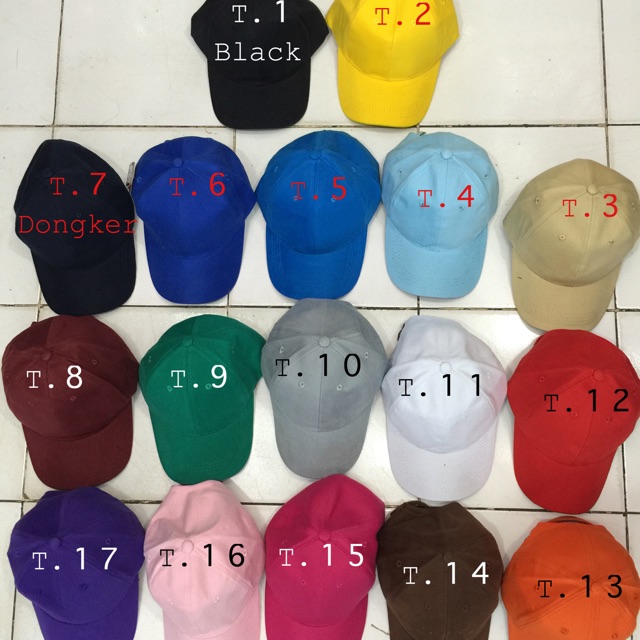 Topi baseball/tumblr polos warna warni dewasa