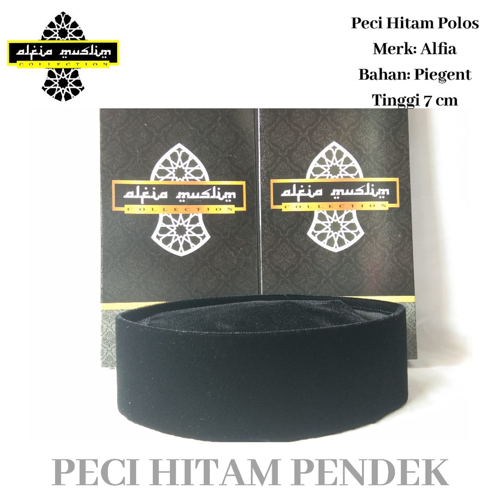 Peci Songkok Kopiah Hitam Premium Exclusive Tinggi 7 cm