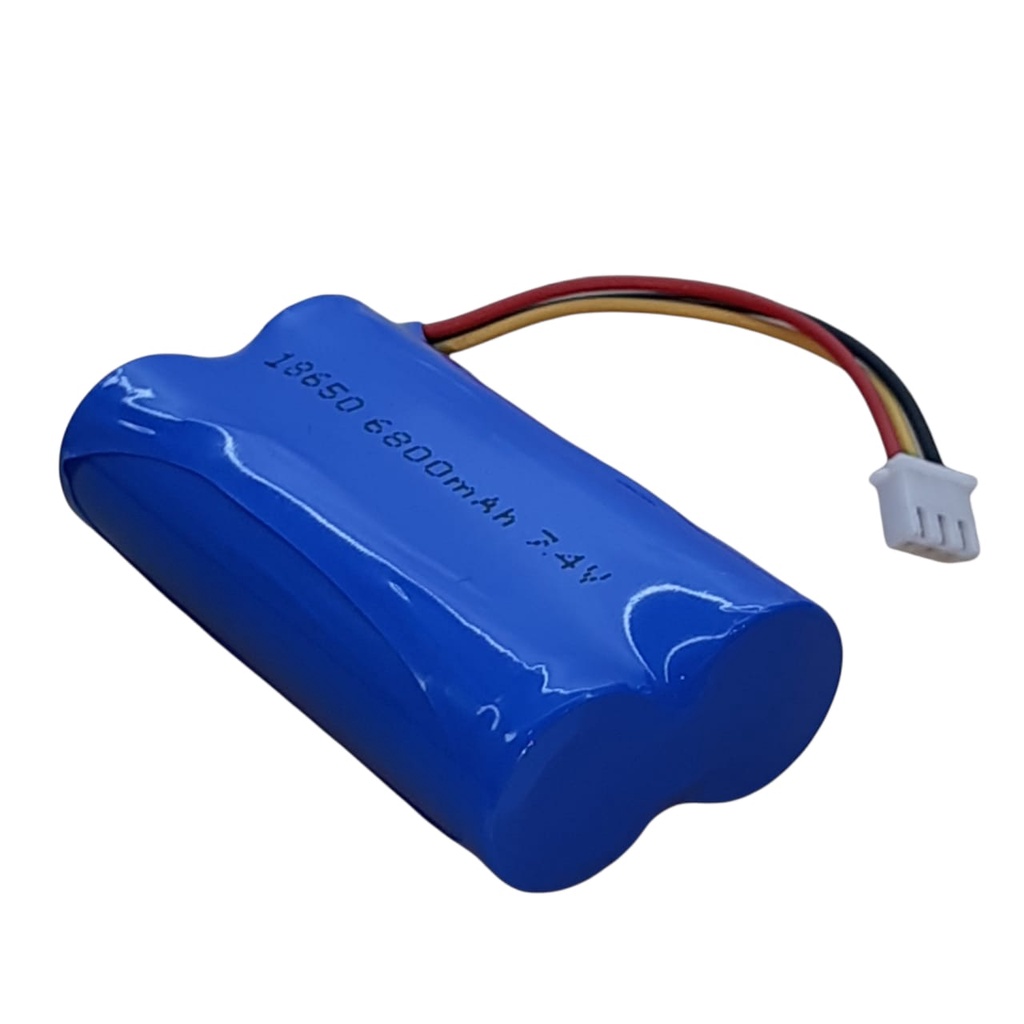 Baterai Speaker Dan Alat Elektronik Lainnya 2x 18650 Socket Putih 3 Pin Li-ion 7.4volt - 6800mAh