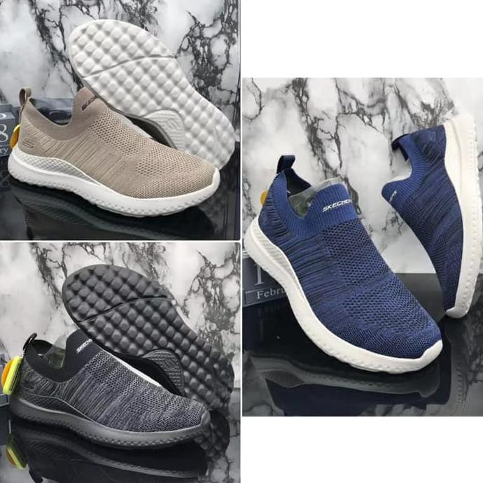 promo sepatu pria skechers / skecher / sketchers matera graftel slip on - hitam, 40 terbaru