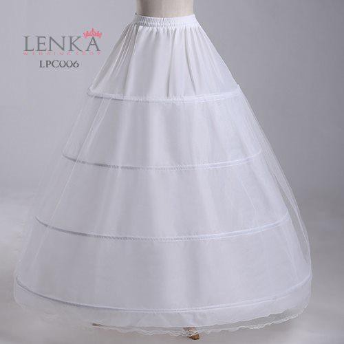 [BISA COD] PETTICOAT PANJANG ROK GAUN PENGANTIN PESTA 4 RING 2 LAYER LPC006