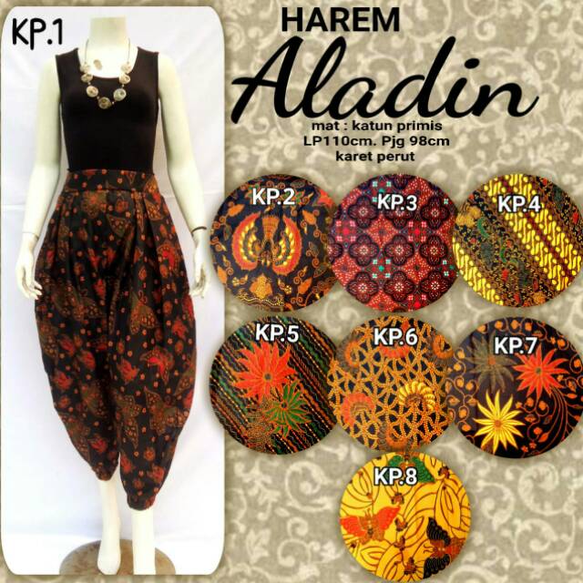 CELANA HAREM ALADIN SOGAN BATIK VINTAGE ETHNIC SERAGAM LONG PANTS