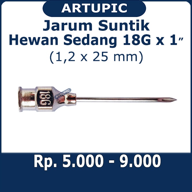 Jarum Suntik Hewan Besar 18G x 1 inch Vaksin Ternak Kambing Domba Anjing Vet Needle Stainless Steel 18 G x 1&quot;