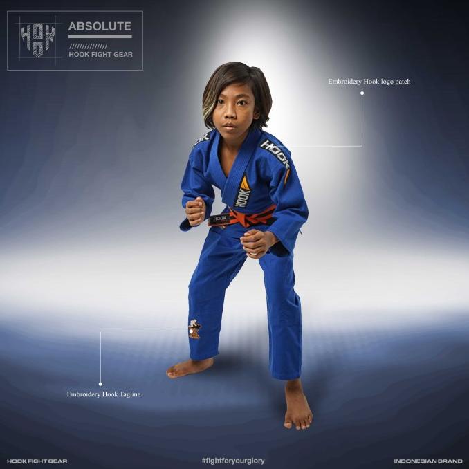 Gi BJJ Anak Hook Fight Gear, Gi Jiujitsu Anak, BJJ Gi Anak Hook