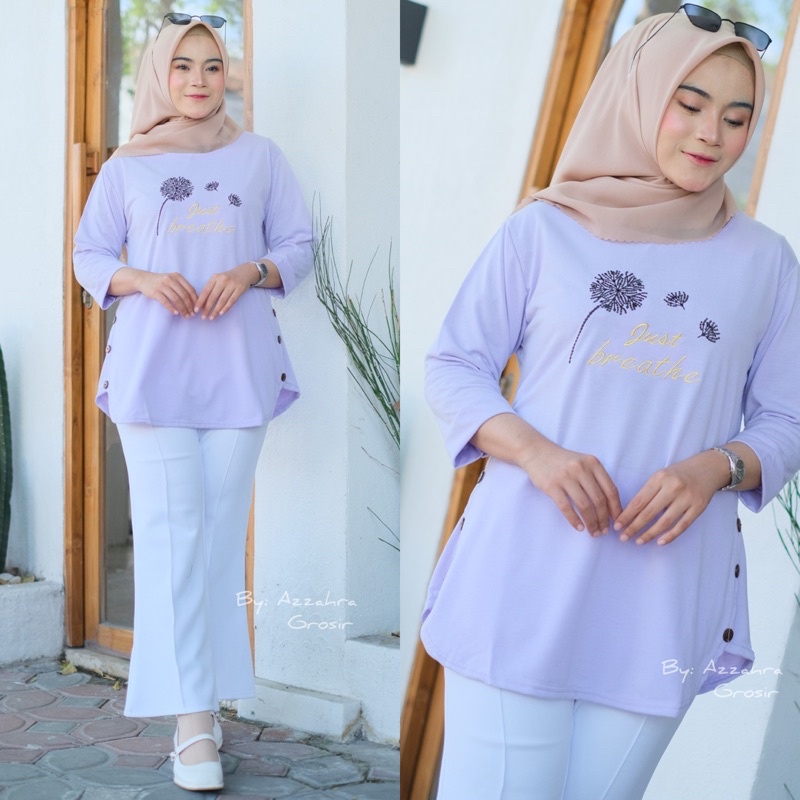 Dandelion Top - Ld 100+ Atasan Kaos Babyterry Spandex + Bordir Cantik / R.16 - 317-6380